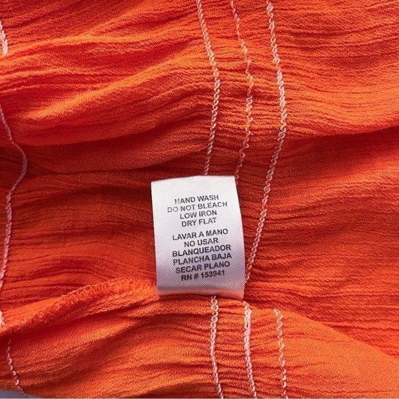 Timing Cropped Top Womens Small Orange Peasant Boho Soft Vibrant Colorful - Picture 7 of 9